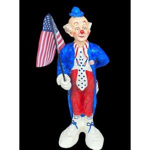 VTG Unbranded American Patriotic Flag Holding Ceramic Porcelain Statue Figurine